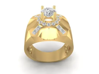 Luxury Diamond Statement Ring for Men  594 3D print model
