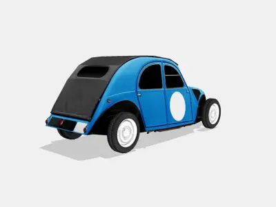 Citroen 2CV A Racer Low-poly 3D model