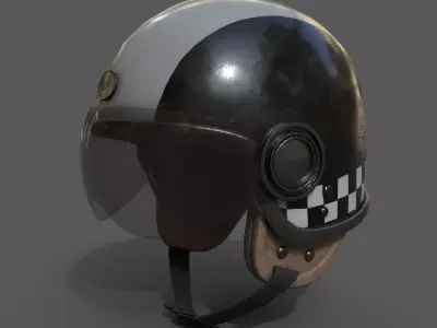 Helmet racer sport Color scifi  Low-poly 3D model