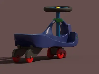 plastic skateboard car toy Low-poly 3D model