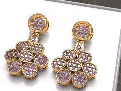 FLOWER EARRING 6 3D print model