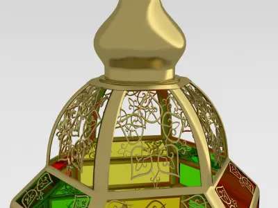 Arabic lamp fanoos tricolor 3D model