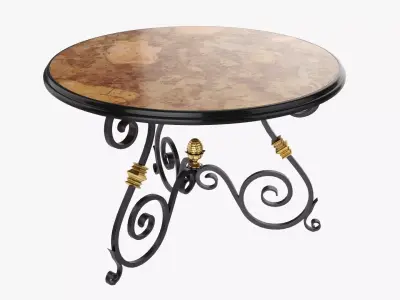 Wrought round iron table 3D model