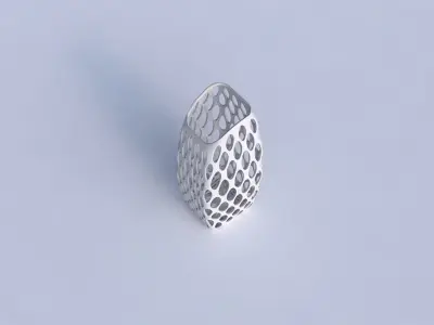 Vase arc rectangle with bubble grid lattice 3D print model