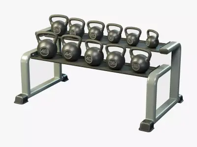 Kettlebell Rack PBR Low-poly 3D model