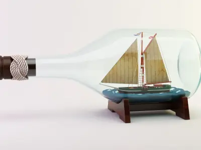 Ship in a Bottle  3D model Free 3D model