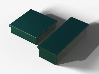 Box Green Metal Set Low-poly 3D model