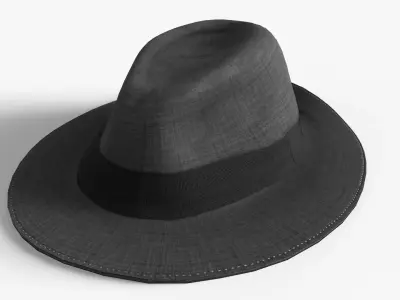 Game Ready Fedora Hat Low-poly 3D model