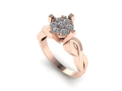 women ring for diamonds 3D print model