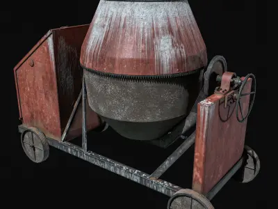 Concrete Mixer 3 Colors Low-poly 3D model