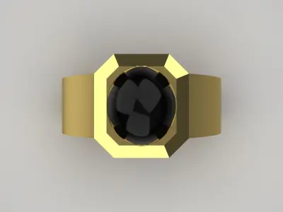 man gemstone ring mr0161 3D print model