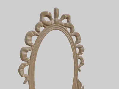 Mirror Frame Decor For Wood Carving 3D print model