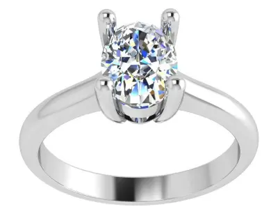 Oval Solitaire Ring 4666 3D print model