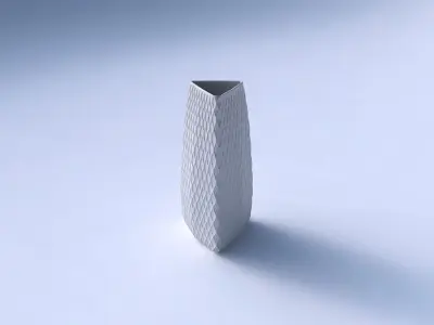 Vase triangle with diagonal grid dents 3D print model