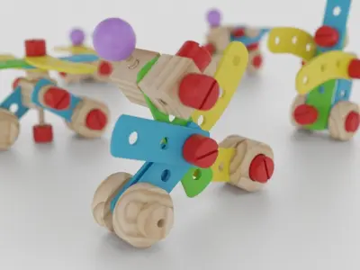 Wood Toy - newart toys - colecao gire e crie 3D model