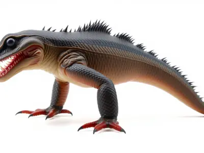 Slick-Scaled Monster with Teeth and Suction Cup Limbs 3D Model Low-poly 3D model