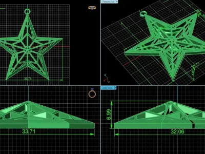 star pendant 1177 3D print model