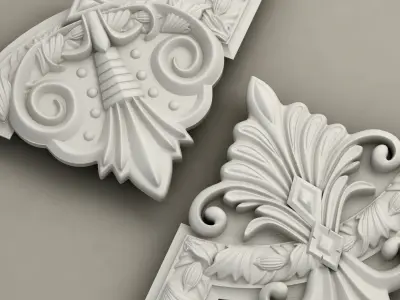 Molding with corner elements Harmony M128 3D model