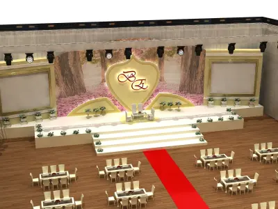 Wedding Party Stage 011 3D model