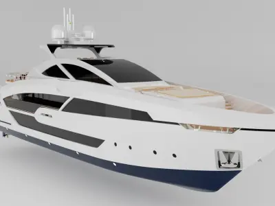 Yacht luxury  Low-poly 3D model