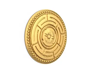 Classic round decor ornament carved 19  3D model