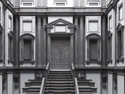 Michelangelo Laurentian Library 3D model