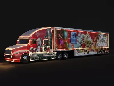 Christmas Truck  Low-poly 3D model