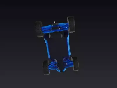 High-Performance Blue Off-Road UTV 3D model