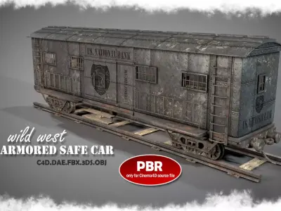 Wild West Armored Safe Car 3D model