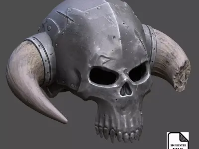 skull helmet wearable STL for 3d printer 3D print model