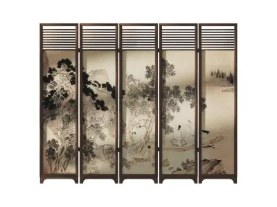 Chinese style screen 3D model