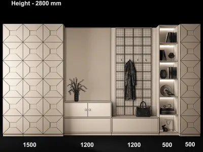 Entrance Hall furniture set 66 3D model