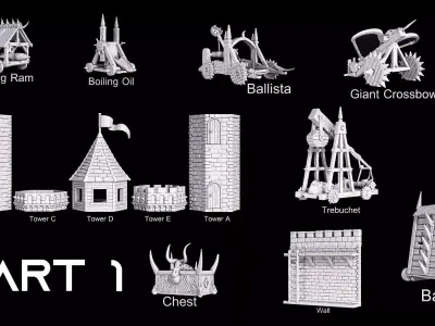 weapons and armor 3D Model Collection