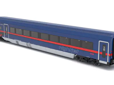 Siemens Vectrain locomotive OBB nightjet 3D model