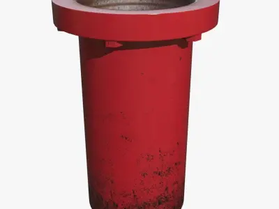 Red Painted Pipe Collection 3D model