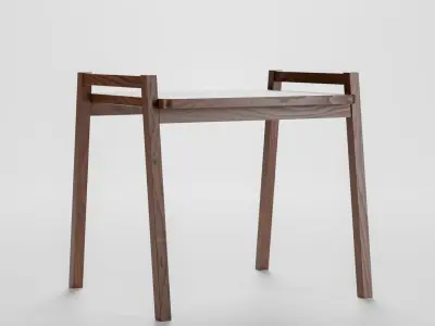 Wooden dining stool Free low-poly 3D model