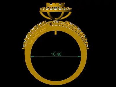 Floral Diamond Statement Ring    3D CAD Jewelry Model  3D print model