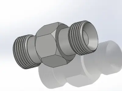 threaded male connector 3D print model