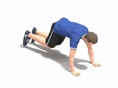 Plank Ins  Exercise Man Animation Low-poly 3D model