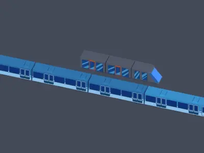 Transport Low Poly three airplanes flying in sky Low-poly 3D model