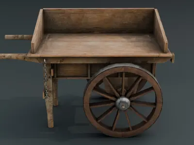 Old Cart Low-poly 3D model