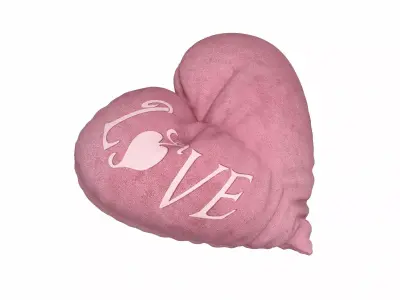 Heart Pillow - Love Text 3D model