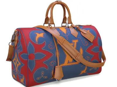 Louis Vuitton Keepall Bandouliere 40 Blue Low-poly 3D model