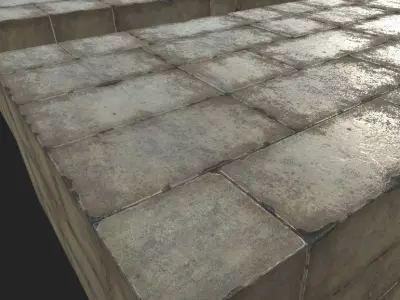 Concrete Supports Block Low-poly 3D model