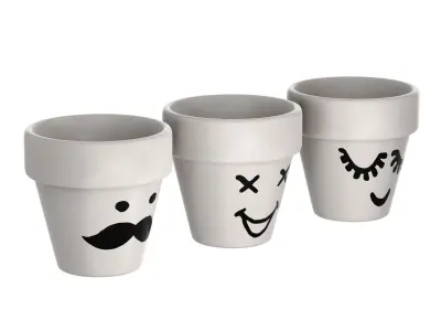 Flower Pots - Emoji 3D model