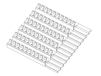 Revit Family Seating Stairs Auditorium Lecture Event 3D model