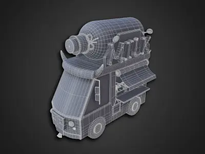 Asset - Cartoons - Food Car Milk 3D model