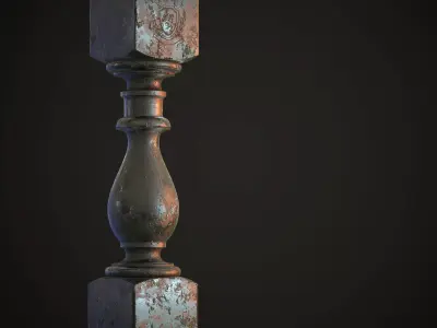 Baluster wooden column 3D model