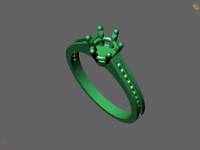 Solitaire Engagement Ring Diamond Women Ring Stone 3D print STL 3D print model