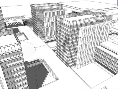 Office Building Industrial Park 3D model